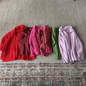 American Eagle Outfitters Women's Sweaters - Red, Pink, Green, Purple, Dusty Ros